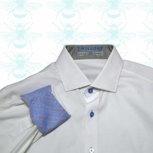 Twillory Performance Fabric White Long Sleeve Flip Cuff Button Up Size  15 34/35